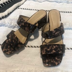 Tortoise shell Low back heel mules